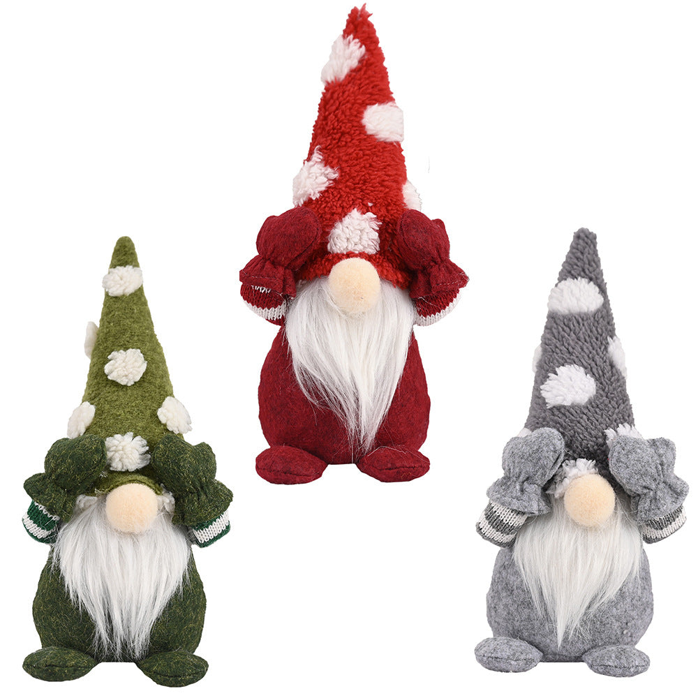 Christmas Decorations Snowflake Hat Eye Cover Doll Forest Old Man Faceless Baby Ornament Small Doll