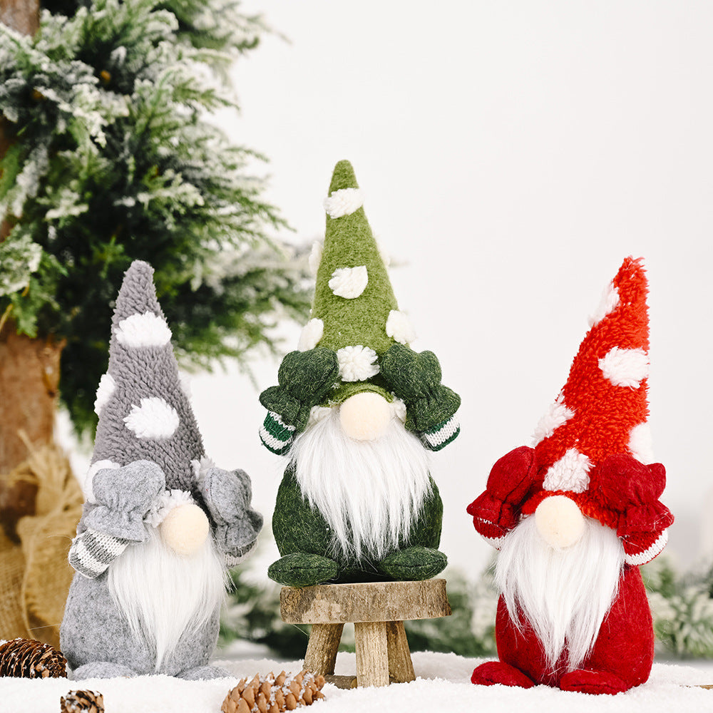 Christmas Decorations Snowflake Hat Eye Cover Doll Forest Old Man Faceless Baby Ornament Small Doll