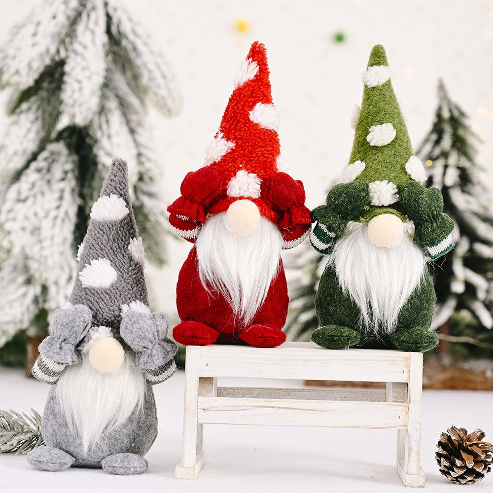 Christmas Decorations Snowflake Hat Eye Cover Doll Forest Old Man Faceless Baby Ornament Small Doll