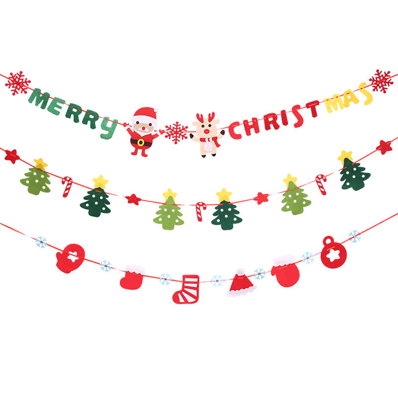 Christmas decorations, Christmas flag DIY Christmas flag, Christmas eight-sided flag, Christmas hotel decorations