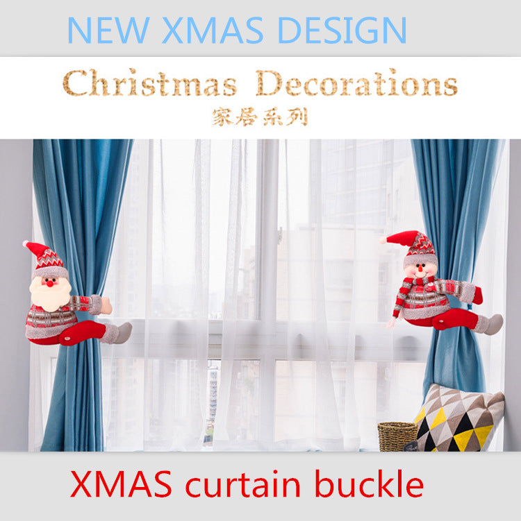 Christmas Decorations Home Curtain Decorative Buckle Cartoon Doll Buckle Window Decoration Christmas Gifts