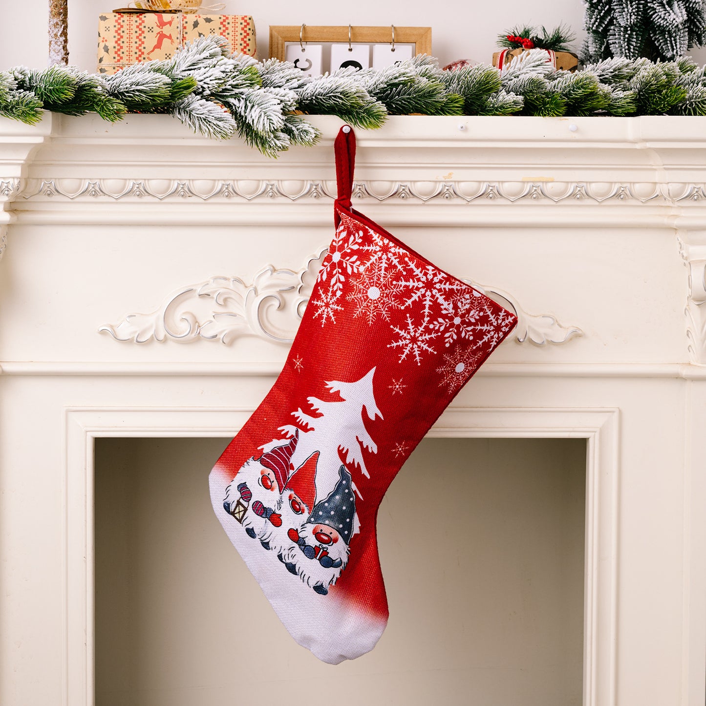 Christmas decorations Rudolph printed Christmas stockings children's gifts with large Christmas socks