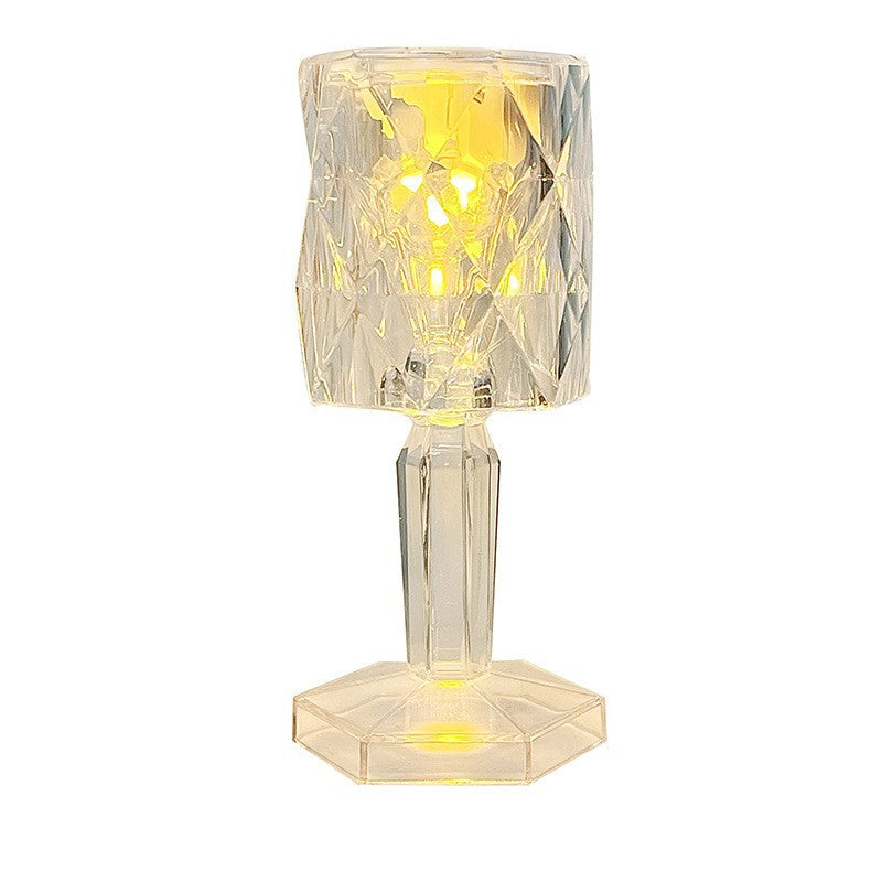 Crystal night light LED electronic candle light creative bedroom bedside lamp ambient light desktop decoration ornament