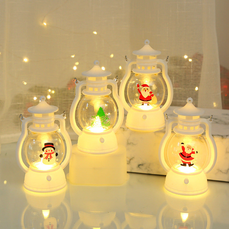 Christmas Ornaments Pony Light Portable Oil Light LED Electronic Candle Light Christmas Tree Scene Arrangement Pendant