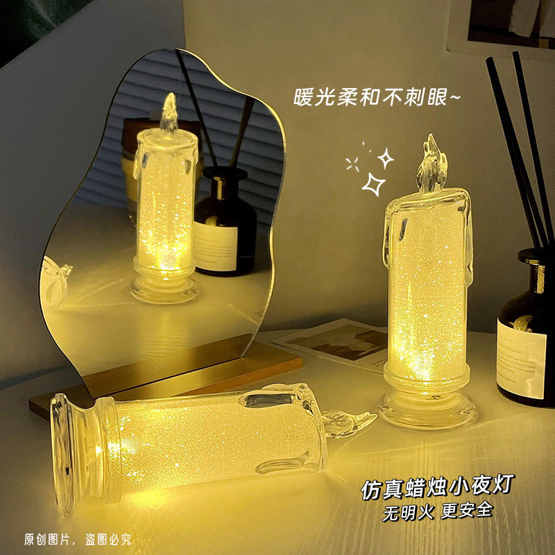 Simulated tears candle light romantic LED night light creative luminous electronic candle girl heart decorative small ornament