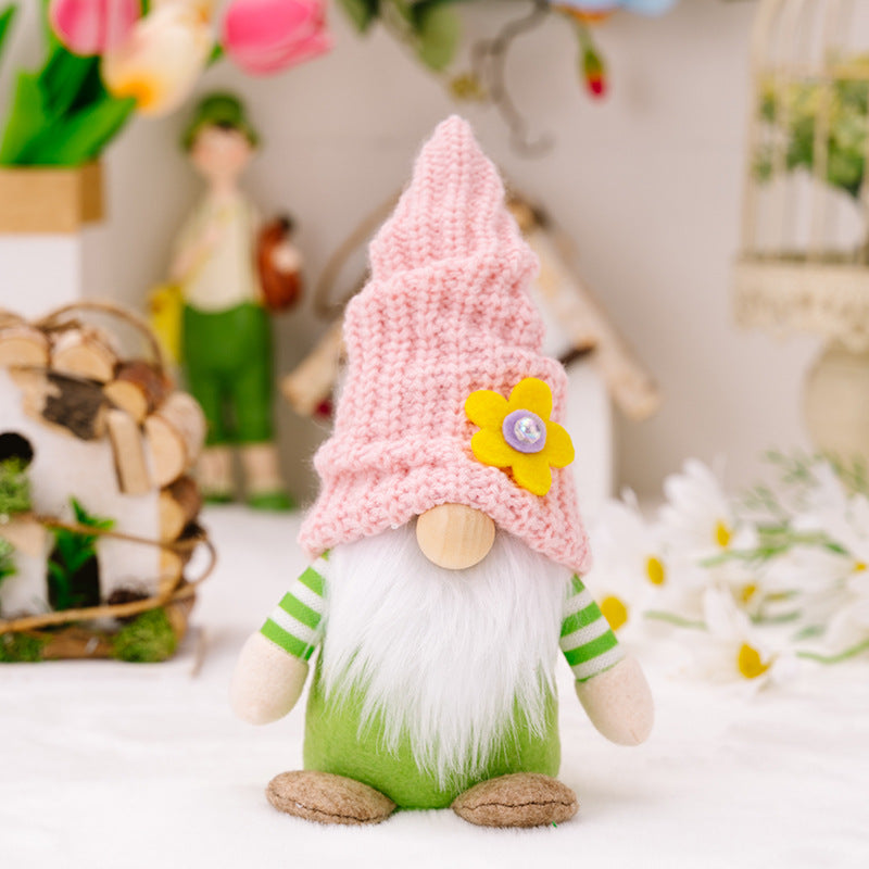 New spring faceless doll knitted hat Rudolph doll summer goblin dwarf home ornament