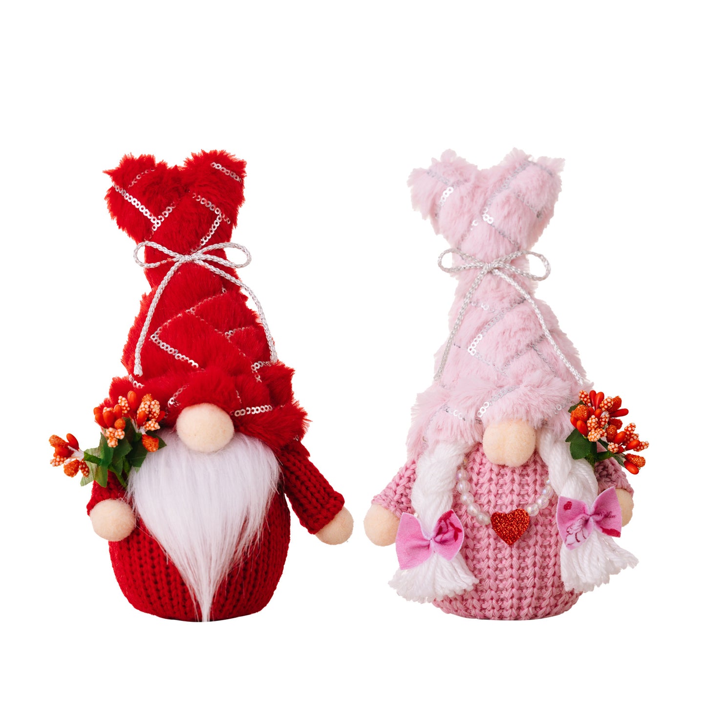 Valentine's Day new sequined plush hat old man with lamp doll couple doll gift goblin