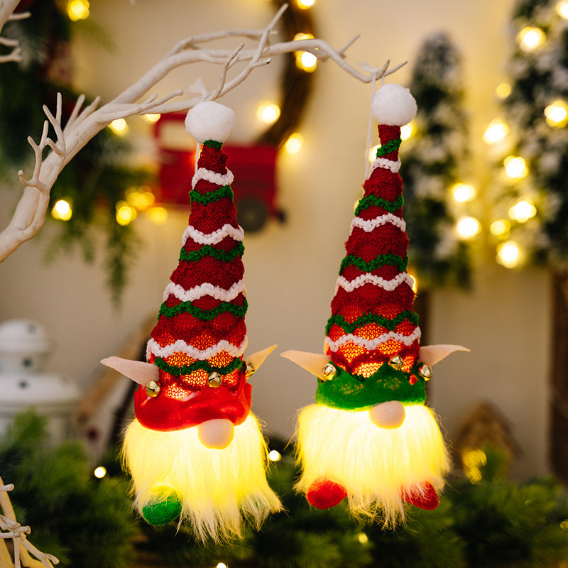 New Christmas decorations, Christmas elves with lights, dolls, ornaments, goblins, dwarfs, faceless dolls, pendants.