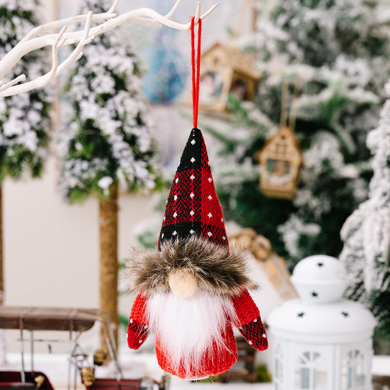 Christmas Decoration Supplies Creative Gnomes with Lights Pendant Red Santa Glowing Doll Tree Pendant