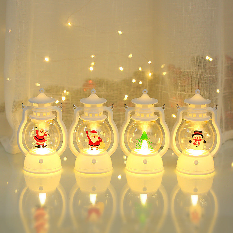 Christmas Ornaments Pony Light Portable Oil Light LED Electronic Candle Light Christmas Tree Scene Arrangement Pendant