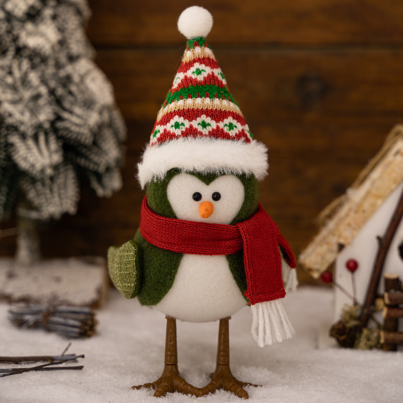 Christmas decoration supplies, Christmas bird doll ornament with lights, creative atmosphere decoration doll gifts