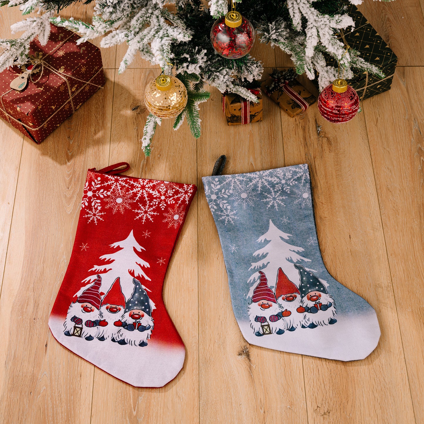 Christmas decorations Rudolph printed Christmas stockings children's gifts with large Christmas socks