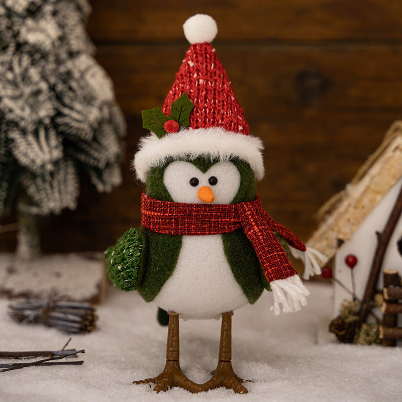 Christmas decoration supplies, Christmas bird doll ornament with lights, creative atmosphere decoration doll gifts