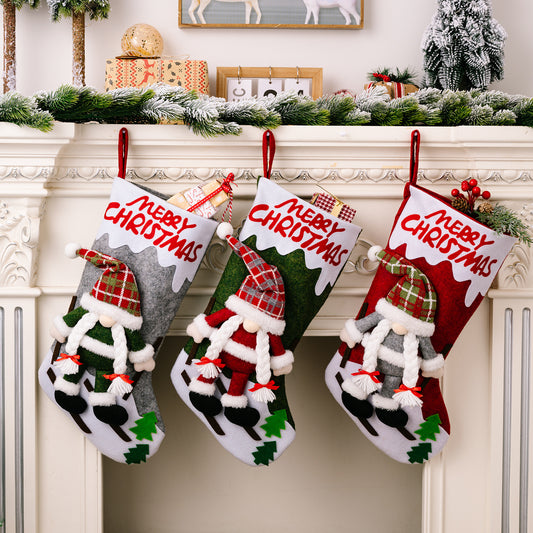 Christmas decoration supplies faceless doll Christmas socks large Christmas socks gift bag gift bag