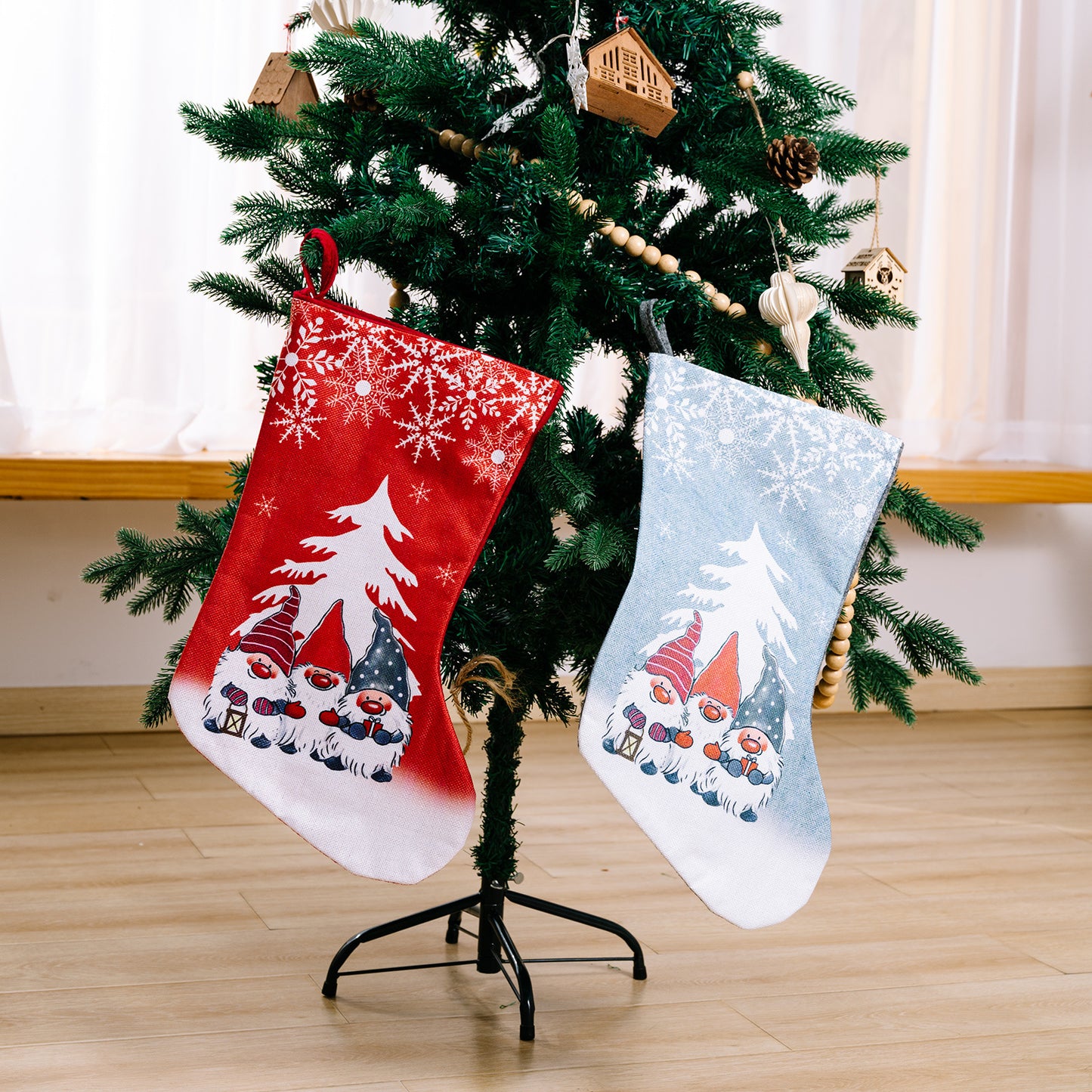 Christmas decorations Rudolph printed Christmas stockings children's gifts with large Christmas socks