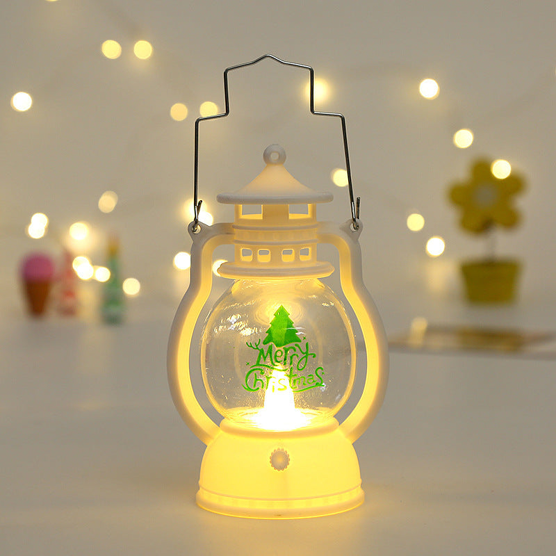 Christmas Ornaments Pony Light Portable Oil Light LED Electronic Candle Light Christmas Tree Scene Arrangement Pendant