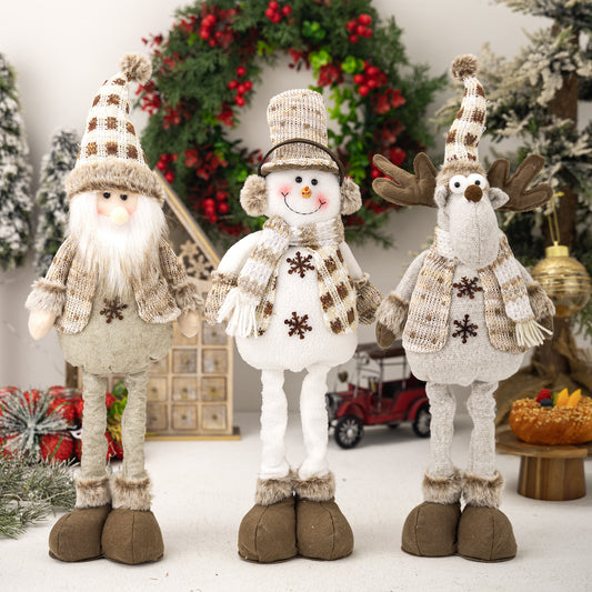 New telescopic doll ornament Christmas holiday atmosphere arrangement old man snowman elk telescopic doll