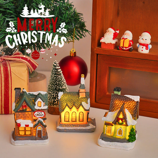 Christmas decorations Micro landscape luminous hut party atmosphere decorations give Christmas gifts