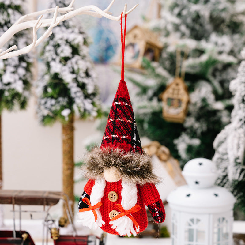 Christmas Decoration Supplies Creative Gnomes with Lights Pendant Red Santa Glowing Doll Tree Pendant