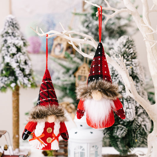 Christmas Decoration Supplies Creative Gnomes with Lights Pendant Red Santa Glowing Doll Tree Pendant