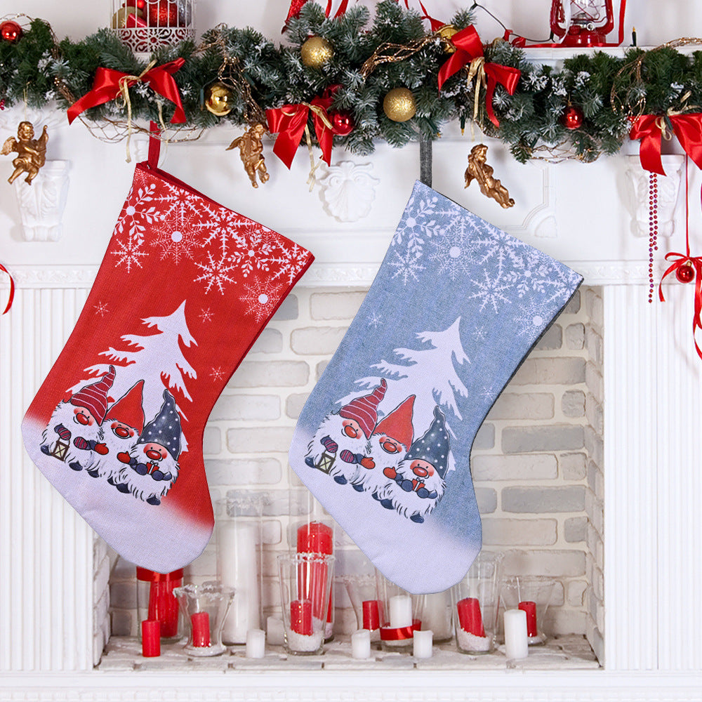 Christmas decorations Rudolph printed Christmas stockings children's gifts with large Christmas socks