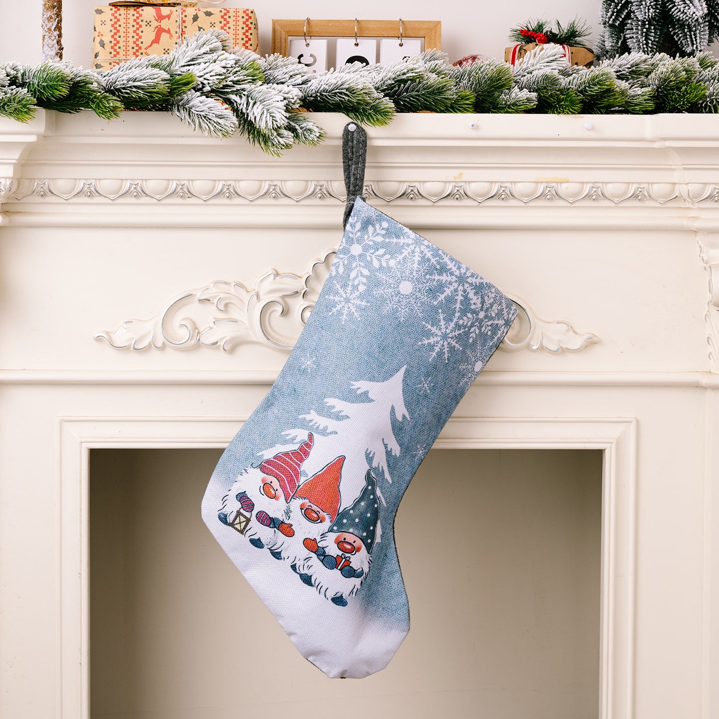 Christmas decorations Rudolph printed Christmas stockings children's gifts with large Christmas socks