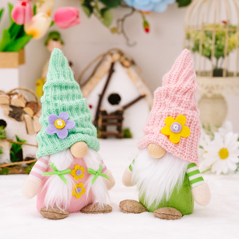 New spring faceless doll knitted hat Rudolph doll summer goblin dwarf home ornament