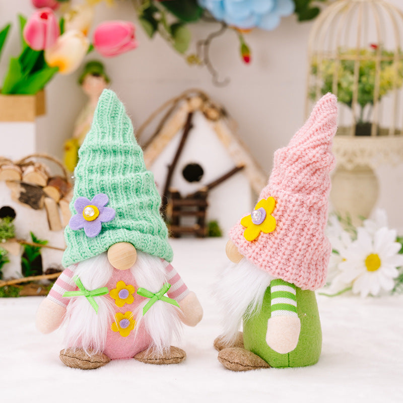 New spring faceless doll knitted hat Rudolph doll summer goblin dwarf home ornament