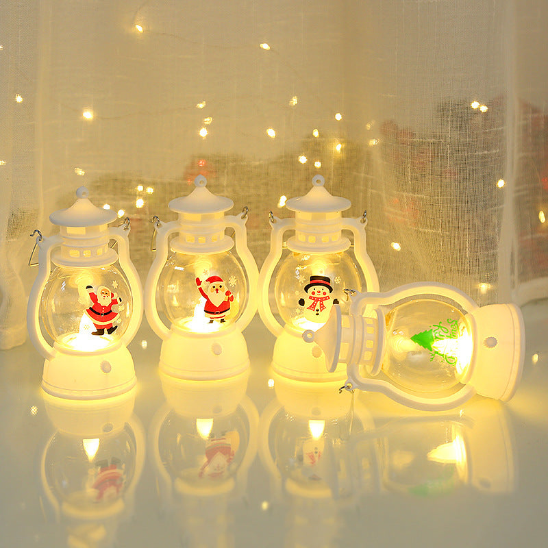 Christmas Ornaments Pony Light Portable Oil Light LED Electronic Candle Light Christmas Tree Scene Arrangement Pendant