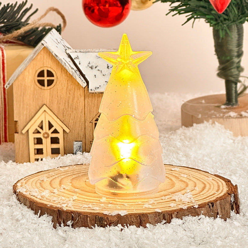 Crystal Christmas Tree Night Light Creative Atmosphere Light LED Electronic Candle Light Christmas Atmosphere Tabletop Ornament