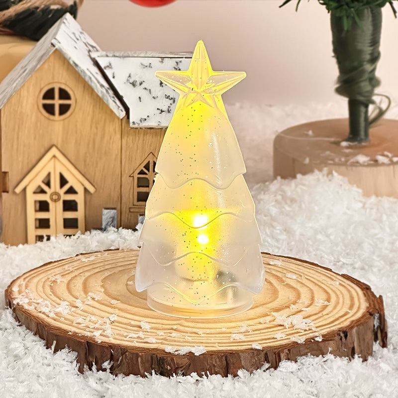 Crystal Christmas Tree Night Light Creative Atmosphere Light LED Electronic Candle Light Christmas Atmosphere Tabletop Ornament