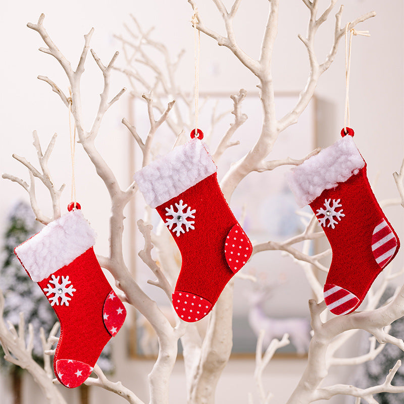 Christmas decoration supplies pendant Christmas hat small pendant boots gloves crutches Christmas tree pendant