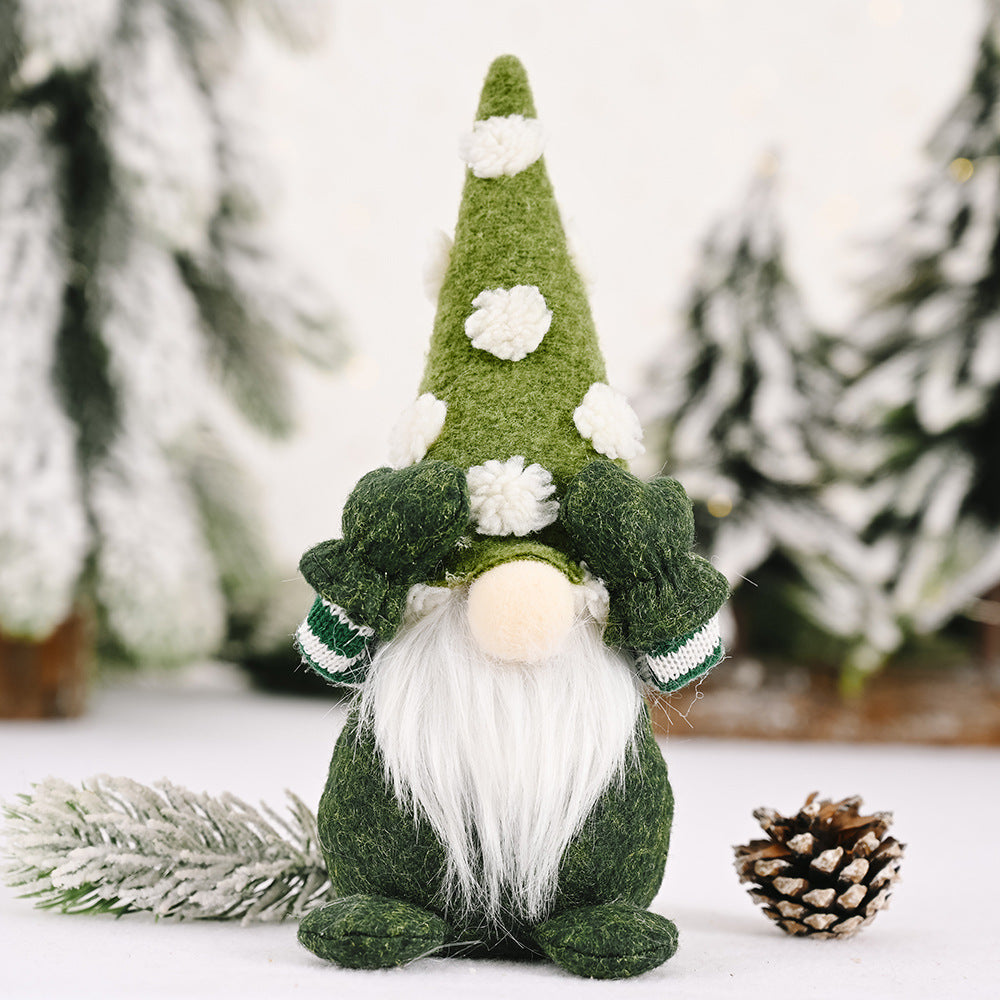 Christmas Decorations Snowflake Hat Eye Cover Doll Forest Old Man Faceless Baby Ornament Small Doll