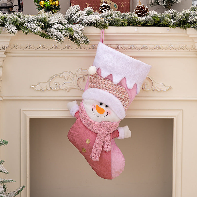 Christmas Decoration Supplies Nordic Christmas Socks Pink Old Man Snowman Christmas Socks Gift Bags Gift Socks