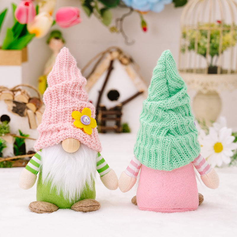 New spring faceless doll knitted hat Rudolph doll summer goblin dwarf home ornament