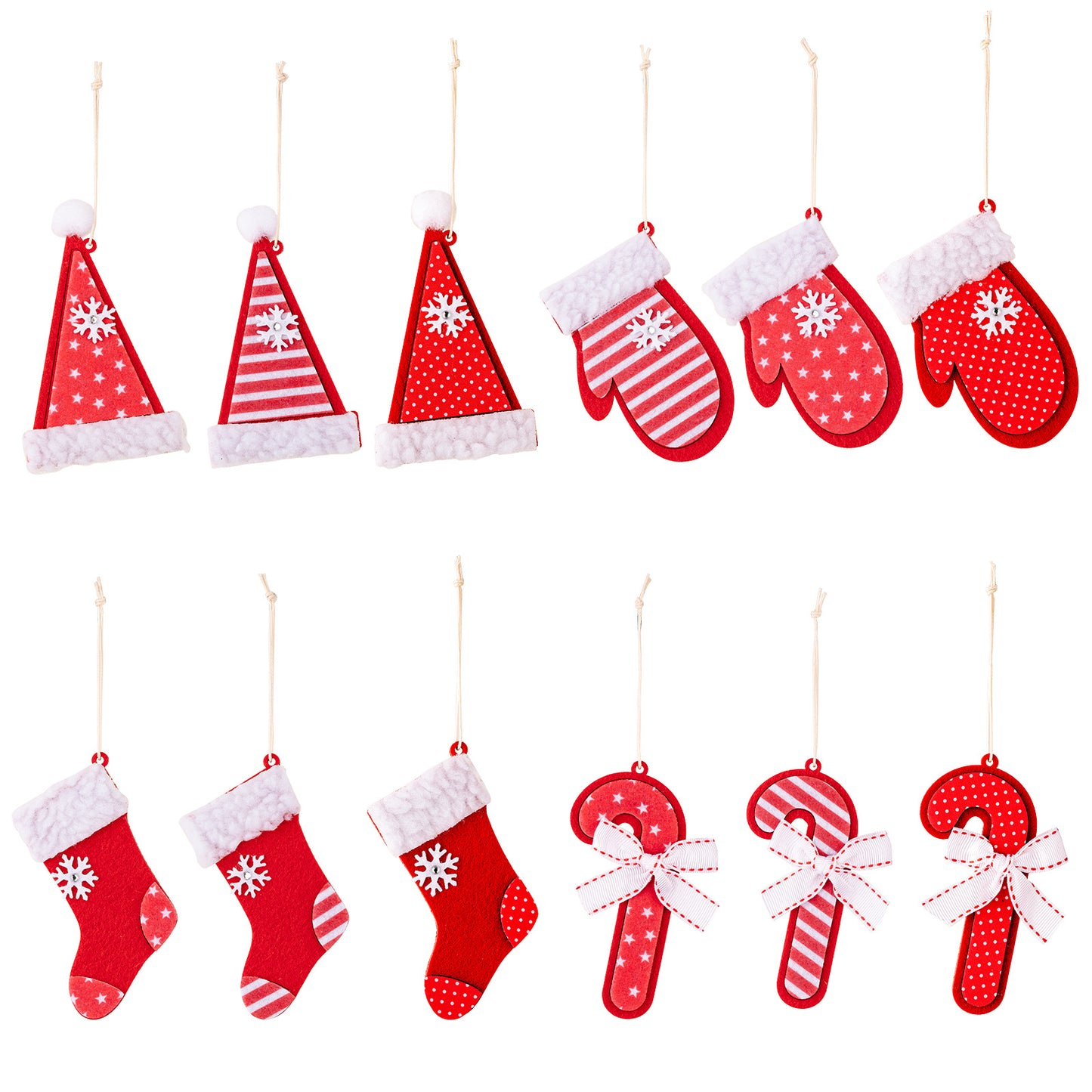 Christmas decoration supplies pendant Christmas hat small pendant boots gloves crutches Christmas tree pendant