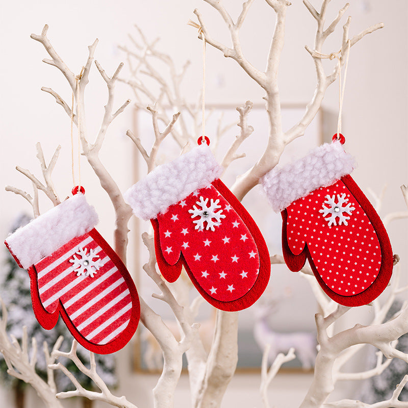 Christmas decoration supplies pendant Christmas hat small pendant boots gloves crutches Christmas tree pendant