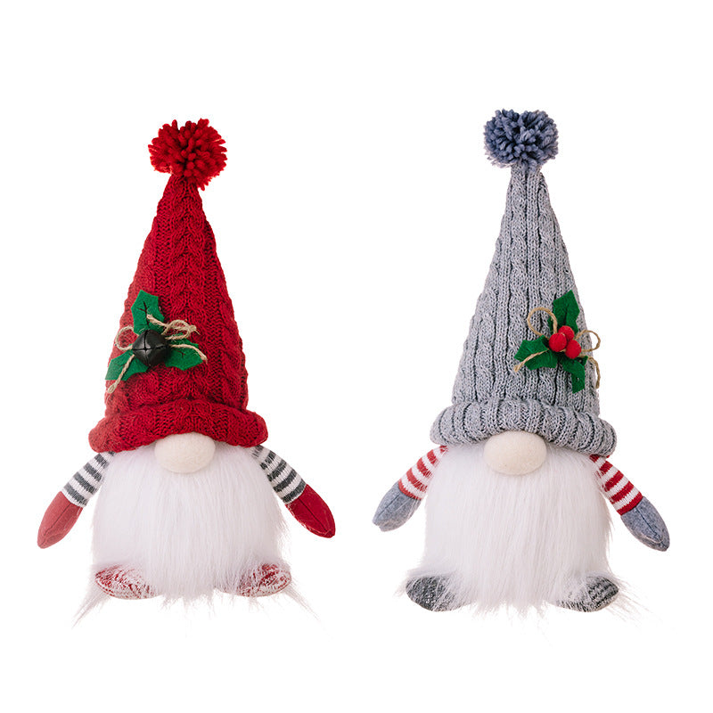 New Christmas decorations Christmas high-end lamp dwarf knitted hat luminous Rudolph doll ornament