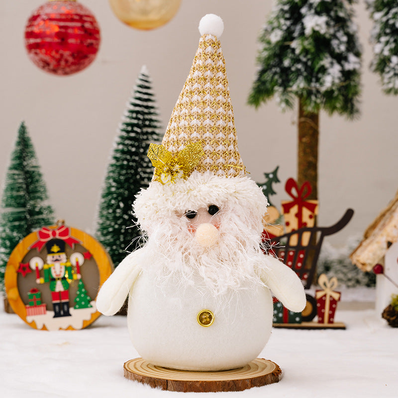 New Christmas decorations, white snowman doll ornament, Santa Claus dwarf creative doll