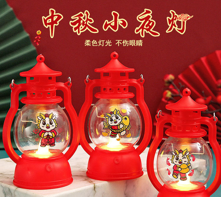 Portable small lantern led electronic candle wind light Mid-Autumn Festival decorative atmosphere light Mid-Autumn Festival gift desktop ornament