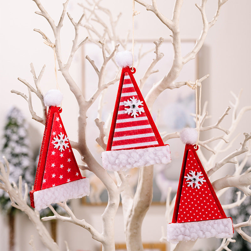 Christmas decoration supplies pendant Christmas hat small pendant boots gloves crutches Christmas tree pendant